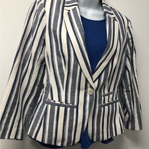 Ecru Women’s Size Small Cotton Striped Blazer